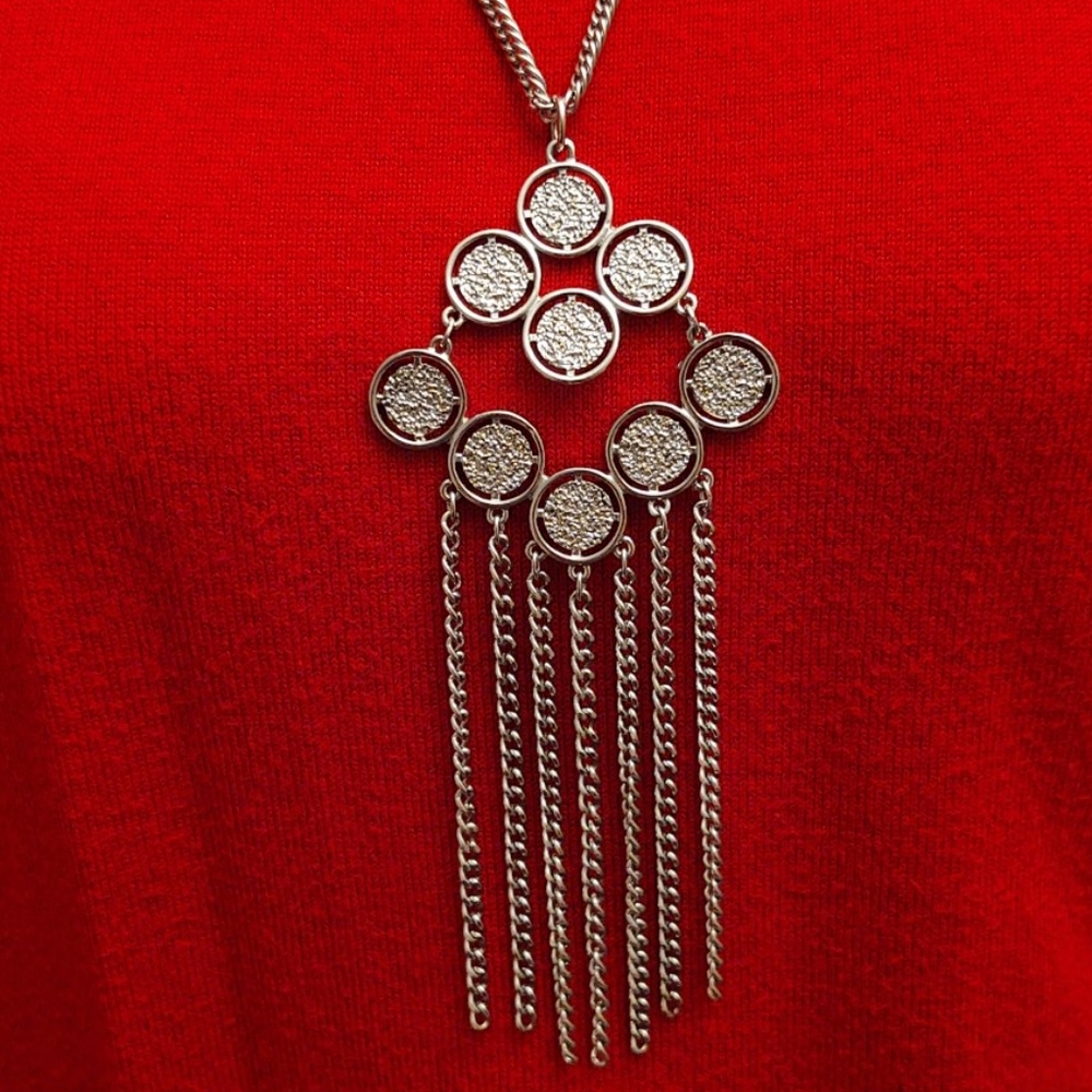 Set of (2) | Vintage Silvertone Fashion Necklace - Picture 3 of 8